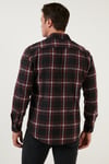 Pamuklu Ekoseli Slim Fit Kışlık Erkek Gömlek CF23W114662 BORDO