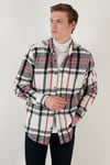Pamuklu Ekoseli Slim Fit Kışlık Erkek Gömlek CF23W114662 EKRU-LACİVERT