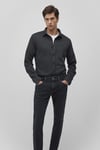 Pamuklu Fitted Fit Örme Erkek Gömlek 0211244-900 SİYAH