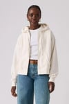 Pamuklu Kapüşonlu Fermuarlı Kadın Sweat 001U1-0003 BEYAZ