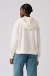Pamuklu Kapüşonlu Fermuarlı Kadın Sweat 001U1-0003 BEYAZ