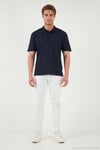 Pamuklu Kısa Kollu Düğmeli Erkek Polo T Shirt 5904051 İNDİGO