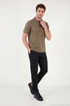 Pamuklu Kısa Kollu Düğmeli Erkek Polo T Shirt 5904049 KAHVE