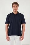 Pamuklu Kısa Kollu Düğmeli Erkek Polo T Shirt 5904051 İNDİGO