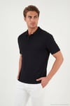 Pamuklu Kısa Kollu Düğmeli Erkek Polo T Shirt 5904051 SİYAH
