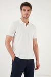Pamuklu Kısa Kollu Düğmeli Erkek Polo T Shirt 5904049 EKRU