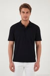 Pamuklu Kısa Kollu Düğmeli Erkek Polo T Shirt 5904051 SİYAH