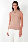 Pamuklu Kolsuz Dik Yaka Kadın T Shirt 5865710 BİSKÜVİ