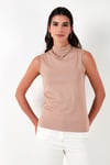 Pamuklu Kolsuz Dik Yaka Kadın T Shirt 5865710 BİSKÜVİ