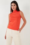 Pamuklu Kolsuz Dik Yaka Kadın T Shirt 5865710 NAR ÇİÇEĞİ