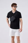 Pamuklu Kontrast Renkli Şerit Detaylı Erkek Polo Yaka T Shirt 5SM5491-BK SİYAH