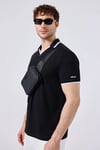 Pamuklu Kontrast Renkli Şerit Detaylı Erkek Polo Yaka T Shirt 5SM5491-BK SİYAH