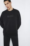 Pamuklu Logo Baskılı Bisiklet Yaka Erkek Sweat 0S10551-900 SİYAH