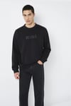 Pamuklu Logo Baskılı Bisiklet Yaka Erkek Sweat 0S10551-900 SİYAH