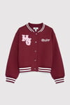 Pamuklu Logo Nakışlı Bomber Kız Çocuk Ceket 7S10189-70393 BORDO