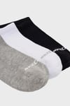 Pamuklu Logolu 3 Pack Unisex Çorap S2520315-4183 Siyah-Gri-Beyaz