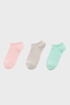 Pamuklu Logolu 3 Pack Unisex Çorap S2520315-3706 Yeşil-Pembe-Krem