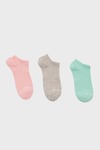 Pamuklu Logolu 3 Pack Unisex Çorap S2520315-3706 Yeşil-Pembe-Krem