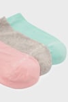 Pamuklu Logolu 3 Pack Unisex Çorap S2520315-3706 Yeşil-Pembe-Krem