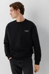 Pamuklu Logolu Bisiklet Yaka Erkek Sweat 0S10379-900 SİYAH