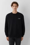 Pamuklu Logolu Bisiklet Yaka Erkek Sweat 0S10379-900 SİYAH