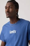 Pamuklu Logolu Relaxed Fit Bisiklet Yaka Erkek T Shirt A2082-0362 MAVİ