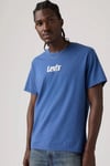 Pamuklu Logolu Relaxed Fit Bisiklet Yaka Erkek T Shirt A2082-0362 MAVİ