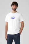 Pamuklu Logolu Relaxed Fit Bisiklet Yaka Erkek T Shirt A2082-0361 BEYAZ