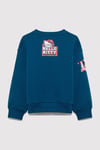 Pamuklu Loose Fit Baskılı Bisiklet Yaka Kız Çocuk Sweat 7S10164-89110 PETROL
