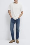 Pamuklu Loose Fit Bisiklet Yaka Basic Erkek T Shirt 0613153-70056 KREM