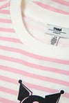 Pamuklu Loose Fit Bisiklet Yaka Desenli Kız Çocuk Sweat 7S10201-91630 PEMBE-BEYAZ