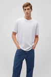 Pamuklu Loose Fit Bisiklet Yaka Erkek T Shirt 066249-620 BEYAZ