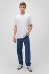 Pamuklu Loose Fit Bisiklet Yaka Erkek T Shirt 066249-620 BEYAZ