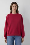 Pamuklu Loose Fit Bisiklet Yaka Kadın Sweat 1610198-70391 KIRMIZI