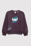 Pamuklu Loose Fit Bisiklet Yaka Sırt Baskılı Kız Çocuk Sweat 7S10161-70635 MOR