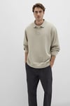 Pamuklu Loose Fit Erkek Polo Yaka Sweat 0S10323-70146 TAŞ
