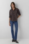 Pamuklu Loose Fit Göğüs Cepli Kadın Gömlek 1211383-70240 KAHVE