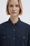 Pamuklu Loose Fit Göğüs Cepli Kadın Gömlek 1211383-70492 LACİVERT