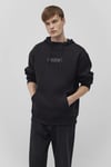 Pamuklu Loose Fit Kapüşonlu Şardonlu Erkek Sweat 0610960-900 SİYAH