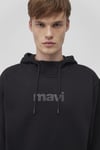 Pamuklu Loose Fit Kapüşonlu Şardonlu Erkek Sweat 0610960-900 SİYAH