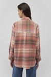 Pamuklu Loose Fit Kareli Kadın Gömlek 1210609-85860 Turuncu-Pembe