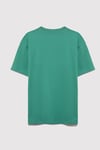 Pamuklu Loose Fit Logo Baskılı Bisiklet Yaka Erkek Çocuk T Shirt 6610484-71697 KOYU YEŞİL