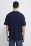 Pamuklu Loose Fit Logolu Bisiklet Yaka Erkek T Shirt 0611711-84371 LACİVERT