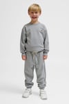 Pamuklu Loose Fit Logolu Elastik Paça Unisex Çocuk Eşofman Altı 232951-2006 GRİ MELANJ