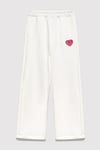 Pamuklu Loose Fit Normal Bel Geniş Paça Kız Çocuk Eşofman Altı 7010044-70057 BEYAZ