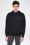 Pamuklu Loose Fit Şardonlu Kanguru Cepli Kapüşonlu Erkek Sweat 065809-900 SİYAH