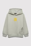 Pamuklu Loose Fit Sırt Baskılı Kapüşonlu Erkek Çocuk Sweat 6S10149-70155 AÇIK HAKİ