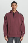 Pamuklu Loose Fit Sırt Baskılı Şardonlu Kapüşon Yaka Erkek Sweat L232275 838 BORDO