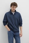 Pamuklu Loose Fit Uzun Kollu Erkek Sweat 0S10278-70490 LACİVERT