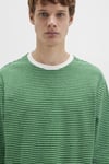Pamuklu Loose Fit Uzun Kollu Erkek T Shirt 0613038-85916 YEŞİL-BEYAZ